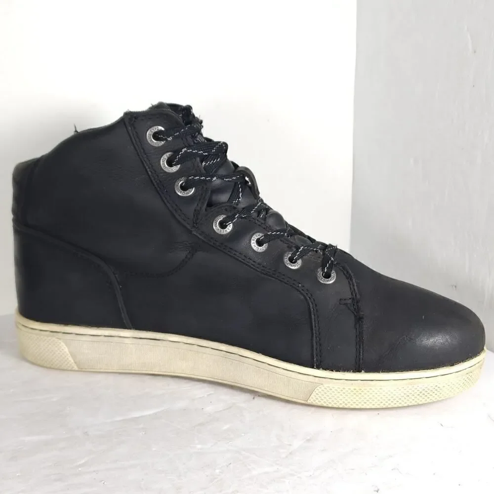 Harley Davidson Men's Midland US9M Black Leather Waterproof Laceup Ankle Boots